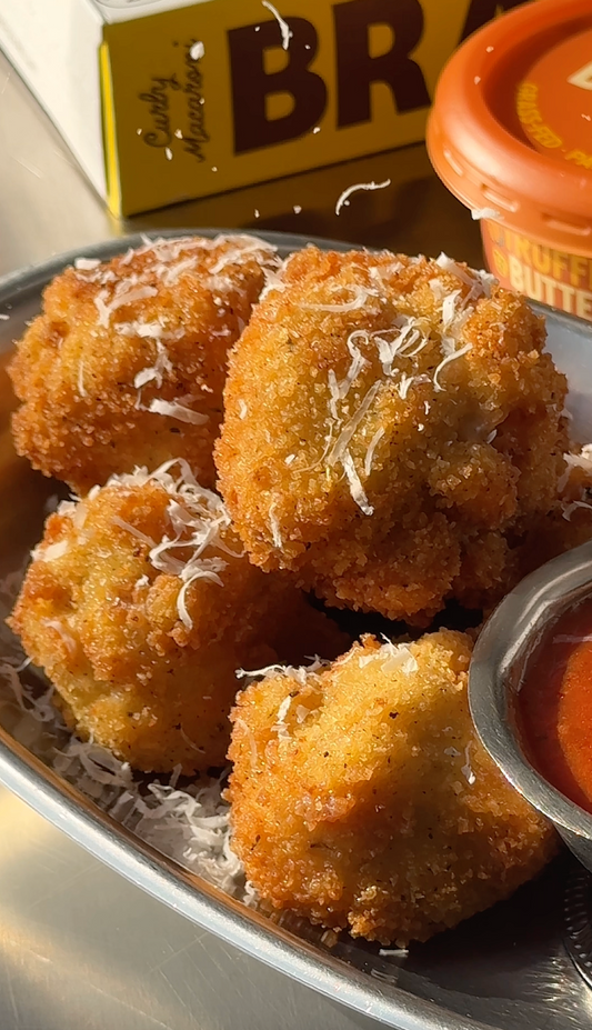 Mac & Cheese Arancini Bites with Truffle Butter