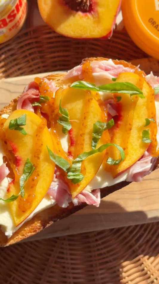 Brown Butter Peach & Prosciutto Toast