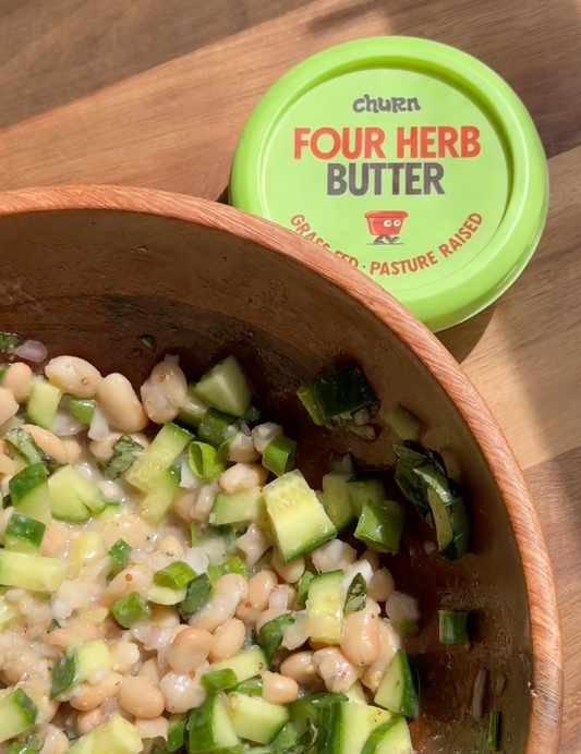 Dense White Bean Salad with Four Herb Butter